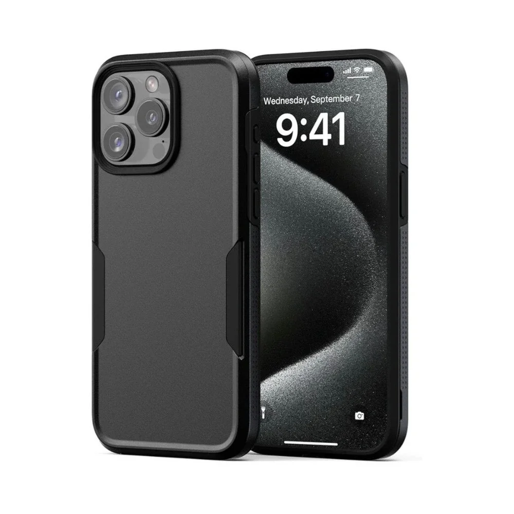 NTG‎ iPhone 15 Pro Max Case Heavy Duty Shockproof Slim Rugged Cover Black